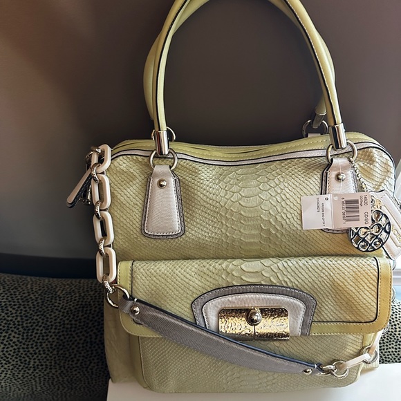 COACH ❤️ Kristin Embossed Metallic Python Large Tote Bag~STYLE #14920~NWT - Picture 2 of 15